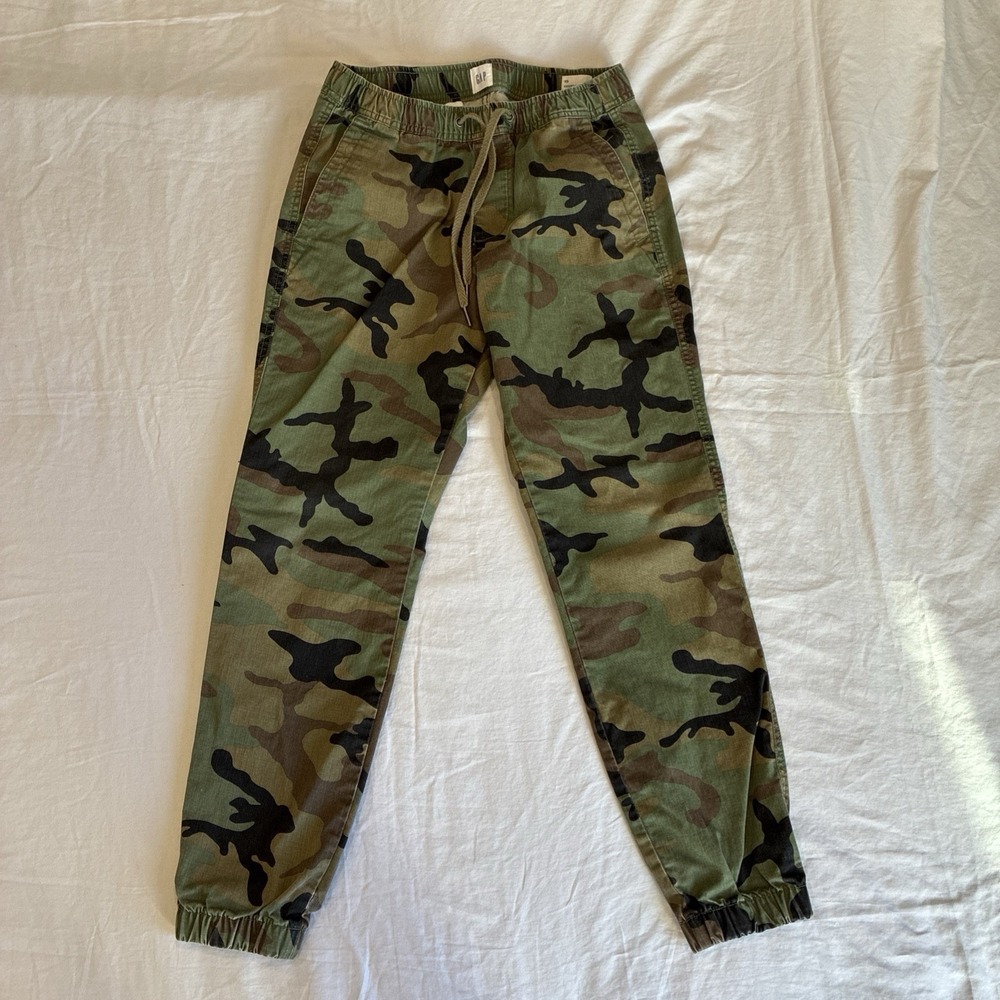 Gap‎ Essential Camo Joggers Pants Men's Size XS Green